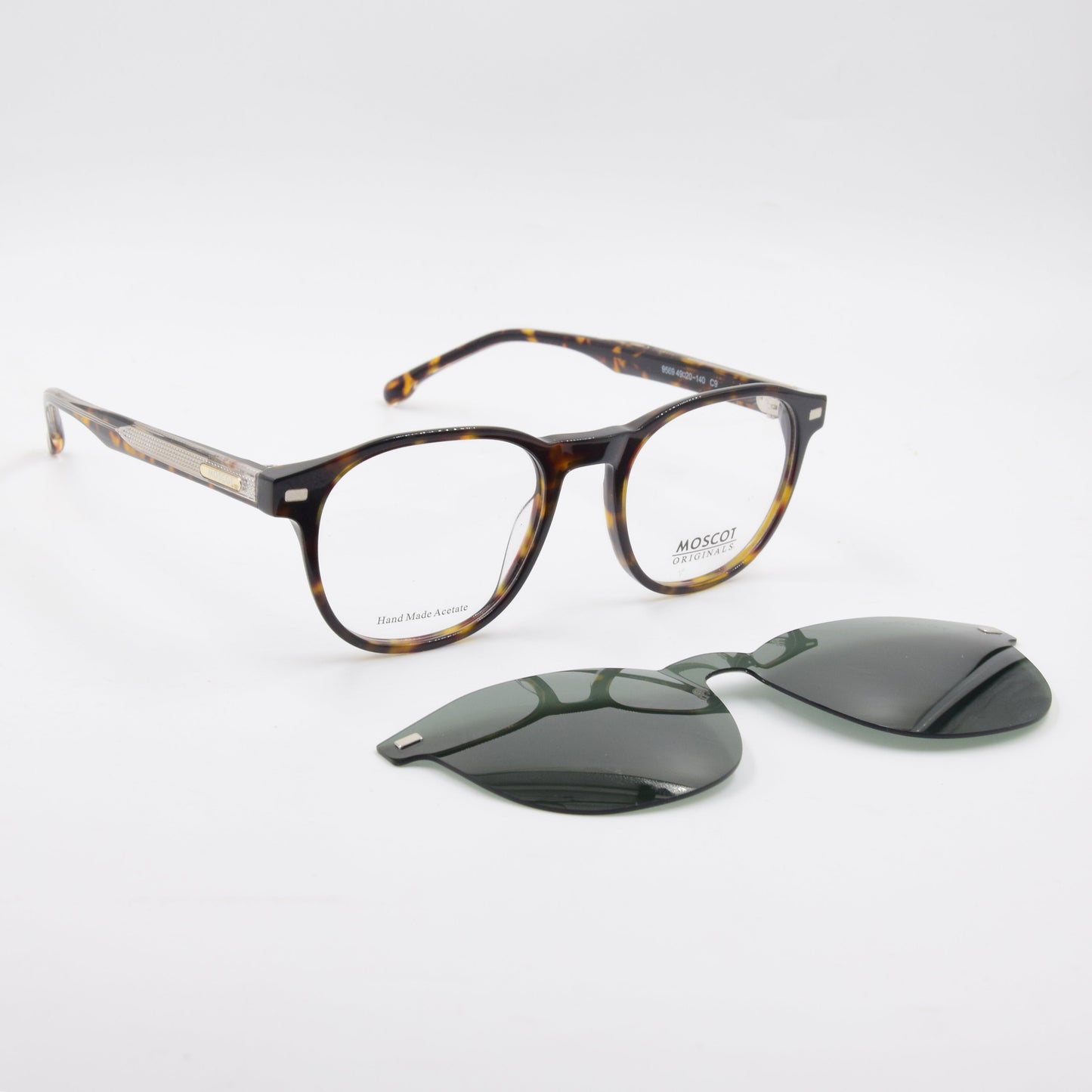 Clips : Moscot 9569 HAVANE-VERT C9