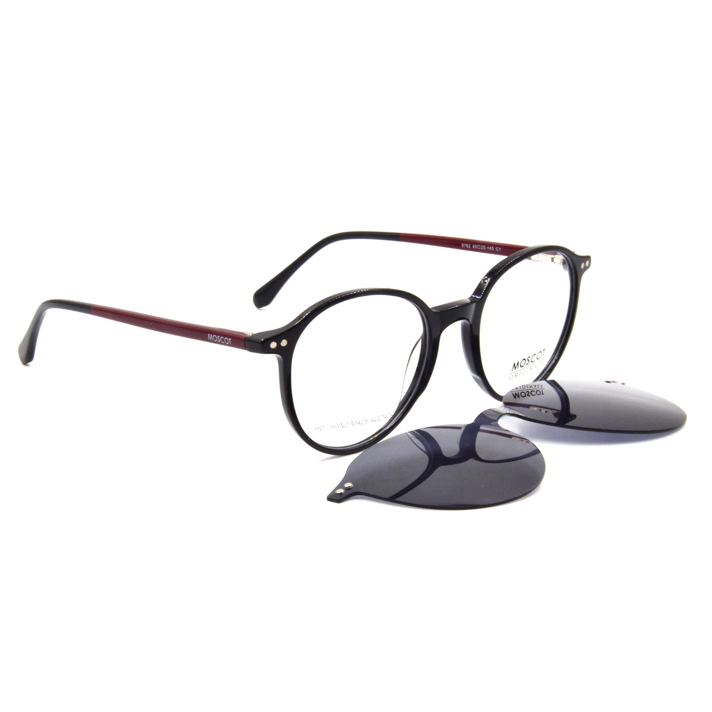 Clips : Moscot 9762 NOIR-GARNET C1